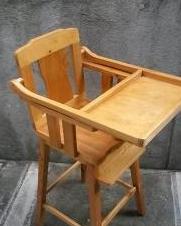 Wooden Baby High Chair photo